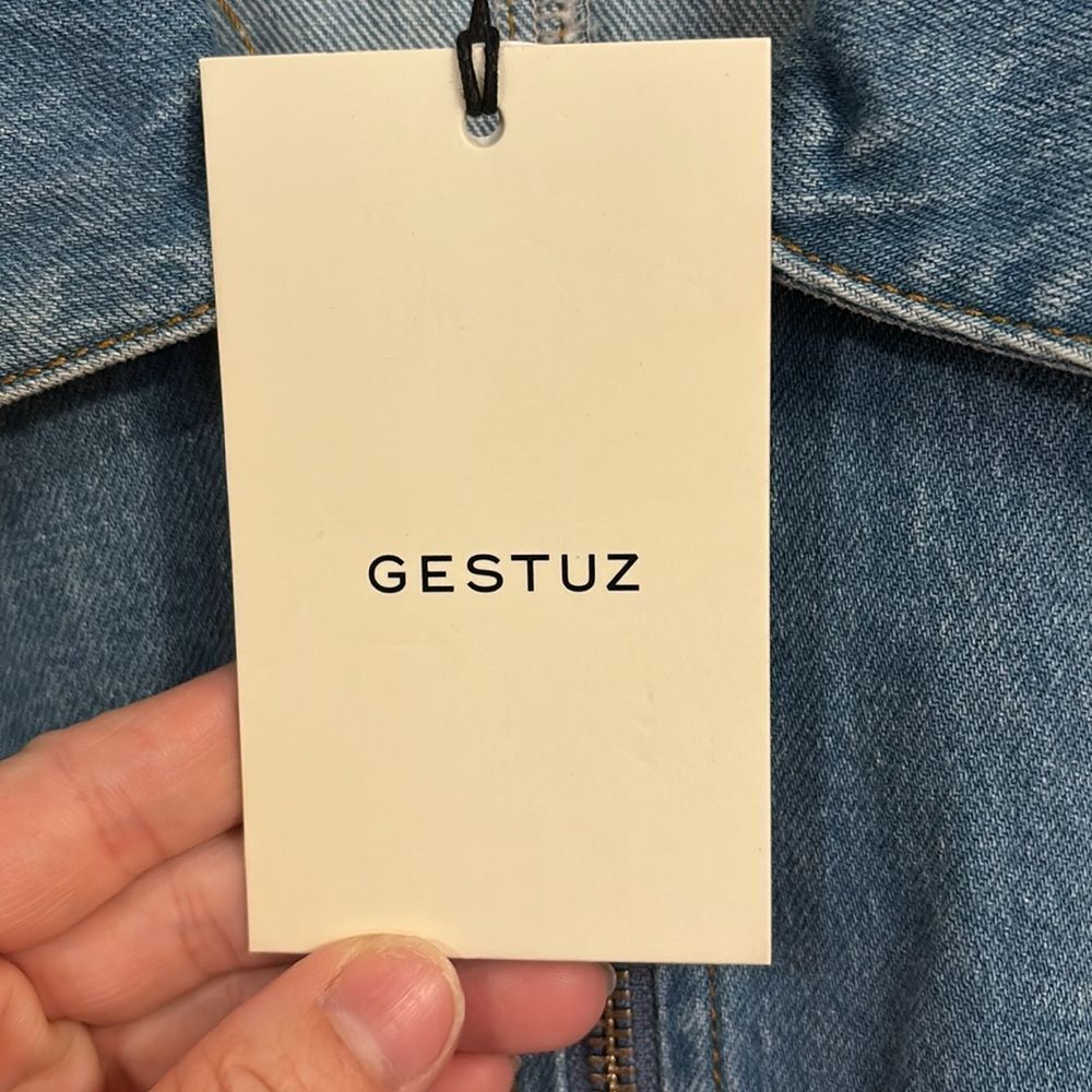 GESTUZ Zoygz Cotton Long Sleeve Denim Mini Dress - Picture 5 of 8